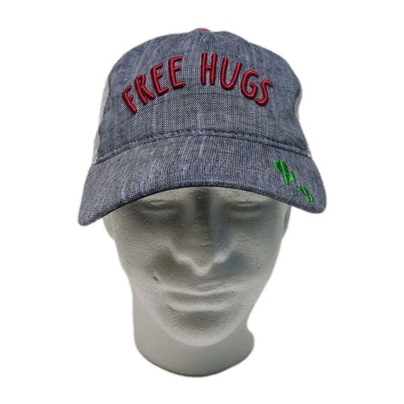 FREE HUGS Cap Trucker Mesh Cactus One Size Snapback Hat Parade Mom Sister Aunt - Picture 1 of 9